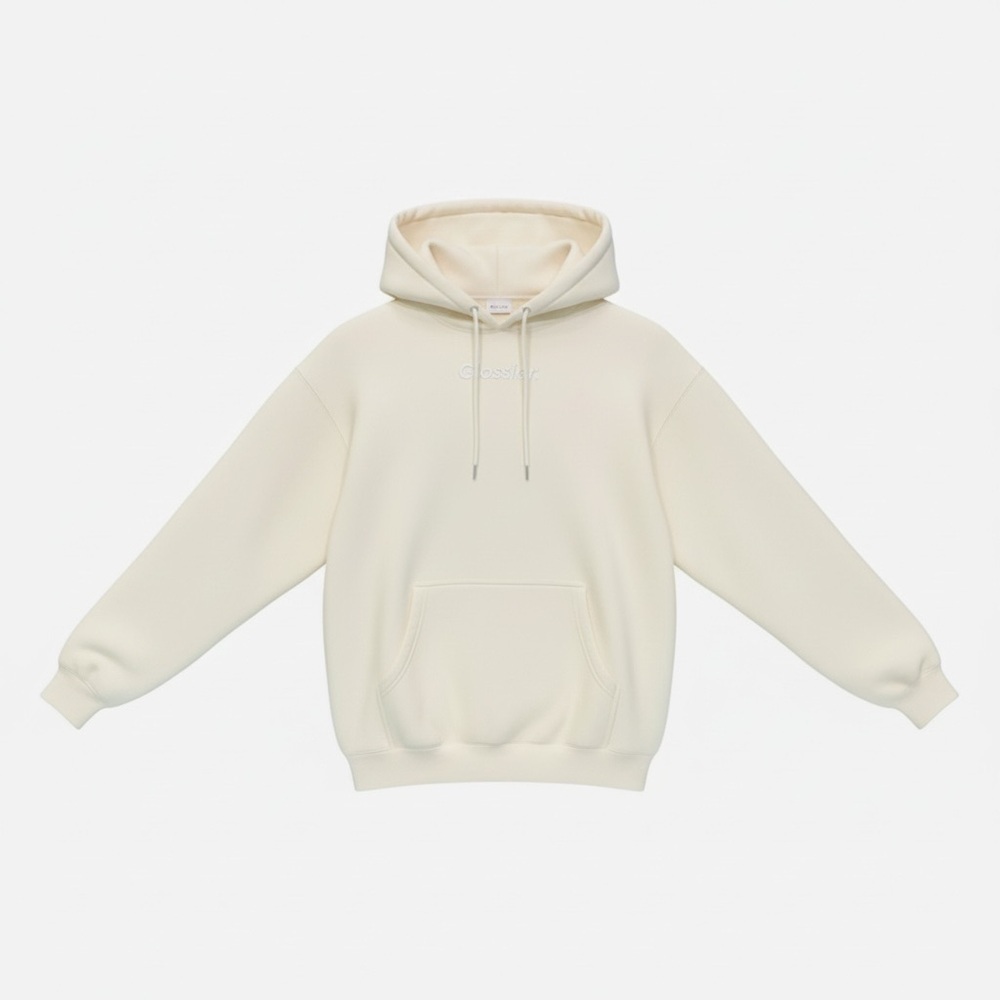 Glossier Limited Edition Embroidered Cream Hoodie